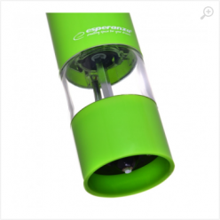 Grinder Esperanza MALABAR EKP001G Green,  LED illumination during use Adjustable grinding thickness Length: 23cm Diameter: 5cm Power: 4* AA batteries (not included)