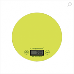 Kitchen Scale Esperanza MANGO EKS003G Green  Touch buttons, Maximum capacity: 5000g, Division: 1g, Four units of measure: g /lb/oz/kg, Tare Function, Overload indicator, Low battery indicator, Power: 1xCR2032 lithium battery