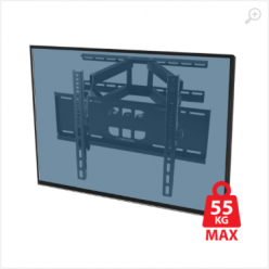 Esperanza TV-Wall Mount TITAN ERW012 for 26-70", Max load 55kg, Vesa 75x75-400x400mm, Distance of TV from wall: 110-465mm, Tilt adjustment up to 15°, Horizontal rotation angle adjustment up to 120°, level included, Weight: 4,5kg