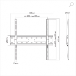 SBOX TV-Wall Mount PLB-2544F-2 for 32-55'', Vesa 200x200, 400x400, Max load 35kg