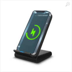 Phone Stand with Wireless Charger Esperanza PHOTON EZC101, output power: 5W/7.5W/10W/15W, Power socket: USB TYPE-C, includes a USB TYPE-C/USB A cable with a length of 1m