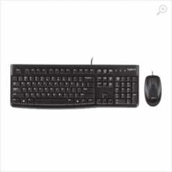 Logitech Wired Combo MK120, Keyboard & Mouse, Thin profile, Spill-resistant, Quiet typing, USB, Black, Russian Layout