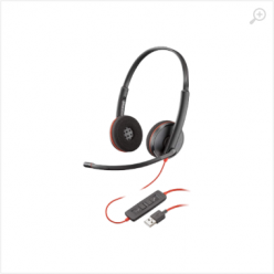 Headset Plantronics Stereo BLACKWIRE C3220 USB-A, Noise-cancelling Microphone, Remote Call Control, Mic. Frequency Response 100 Hz–10 kHz, Output 20 Hz–20 kHz, 32Ohm, (209745-101)