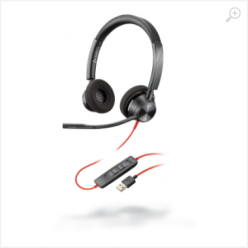 Headset Plantronics Stereo  BLACKWIRE C3320 USB-A, Noise-cancelling Microphone, Remote Call Control, Mic. Frequency Response 100 Hz–10 kHz, Output 20 Hz–20 kHz, 32Ohm (213934-01)