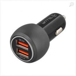 USB Car Charger - Tellur FCC8, 2xUSB (QC 3.0 + 6A), 36W, Black TLL151261