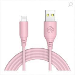 Cable USB - Lightning, 3A, 1m, Tellur pink TLL155399