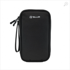 Geanta Tellur pentru organizare cabluri si accesorii, 21x12.5x6cm,poliester, negru