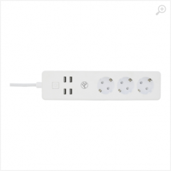 Prelungitor WiFi, 3 porturi, 4*USB 4A, 2200W, 10A, 1.8m, Tellur White  TLL331031