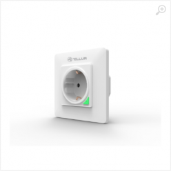 Priza WiFi perete, Schuko, 3000W, 16A, Tellur White  TLL331321, compatibil Amazon Alexa, Google Assistance