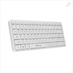 Mini Wireless Keyboard Tellur, 10 meters wireless range, White, US Layout