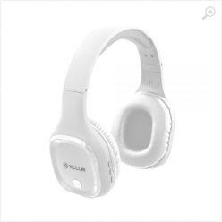 Casti Bluetooth, Over-ear, Pulse, Microfon, Timp de joc muzical până la 8h,  Tellur White  TLL511371