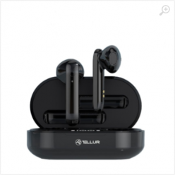 Tellur Flip True Wireless Earphones, Black, Bluetooth version 5.0, up to 10 m, True Wireless Stereo, Music play time Up to 2.5 hours, Charging time Approx 1.5 hours, Charging box, Earbuds weight  4 grams