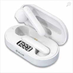 Tellur Flip True Wireless Earphones, White, Bluetooth version 5.0, up to 10 m, True Wireless Stereo, Music play time Up to 2.5 hours, Charging time Approx 1.5 hours, Charging box, Earbuds weight  4 grams