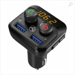 Car FM Transmitter, FMT-B8, Bluetooth, Display, Microphone for hands-free talking,  Bass button, MicroSD max 32GB, 2 x USB max 2.4A, MP3\WMA\WAV\FLAC, Tellur Black  TLL622071