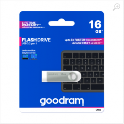 16Gb  USB3.2  GoodRAM  UNO3 Metal casing, Built-in keyloop (Read 60 MByte/s, Write 20 MByte/s)  UNO3-0160S0R11