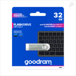 32Gb  USB3.2  GoodRAM  UNO3 Metal casing, Built-in keyloop (Read 60 MByte/s, Write 20 MByte/s)  UNO3-0320S0R11