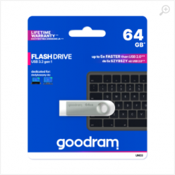 64Gb  USB3.2  GoodRAM  UNO3 Metal casing, Built-in keyloop (Read 60 MByte/s, Write 20 MByte/s)  UNO3-0640S0R11