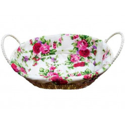 Корзинка для хлеба плетеная с тканью и ручками 27Х20Х8cm