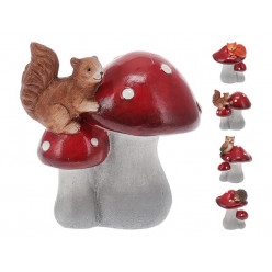 Фигура садовая "Гриб с животным" 13Х12cm