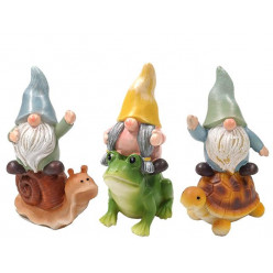 Фигура садовая "Гном на животном" 12cm
