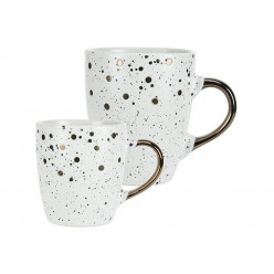 Чашка 200ml Metallic Speckle "Горох", белая