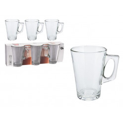 Набор чашек 3шт, 250ml EH кофейные стеклянные