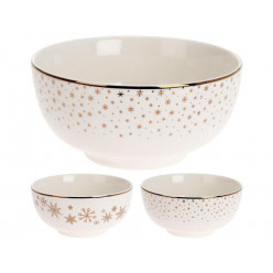 Салатница фарфоровая 13cm Golden Rim Stars, белая