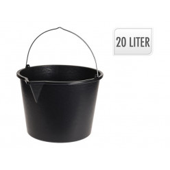 Ведро пластик 20l, ручка металл, черное
