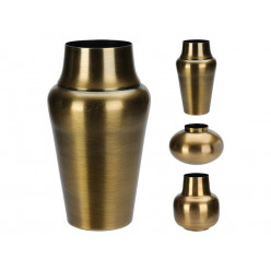 Ваза металлическая H8cm, D9cm, 3 формы, золотая