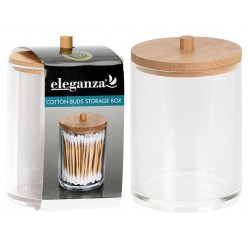 Органайзер для ватных палочек Eleganza D7cm, крышка бамб