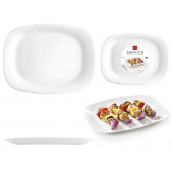 Блюдо 33X24cm Grangusto белое, стеклокерамика