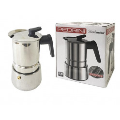 Кофеварка на 4 чашки Pedrini Caffe, нержавеющая сталь