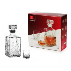 Набор штоф 1l и 6 стаканов для виски Selecta
