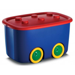 Контейнер для игрушек KIS 46l, 58X39XH32cm, колеса, красн/синий