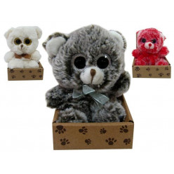 Игрушка мягкая Медвежонок с большими глазами 12cm