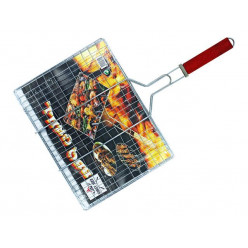 Решетка для гриля BBQ 29X39cm, с деревянной ручкой