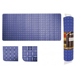 Коврик для ванны 36X76cm MSV Premium "Квадраты" синий, резин