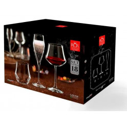 Набор 18ед Ego: бокалы 6X180ml, 6X430ml, тумблеры 6X390ml
