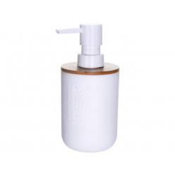 Диспенсер для мыла Bathroom 17cm, крышка бамбук, бел, пласт
