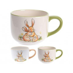 Чашка 350ml "Пара кроликов" 15cm, 2 дизайна, керамика