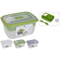 Ланч-бокс EH 1.7l 19X14X10cm с лотком, ложкой и пиалой