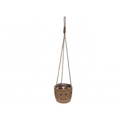 Кашпо плетеное подвесное D22cm, H18cm, круги