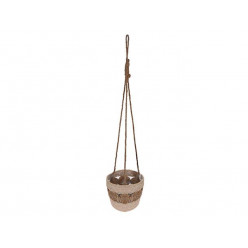 Кашпо плетеное подвесное D22cm, H18cm, две каймы