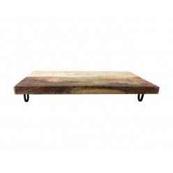 Поднос сервировочный EH 39X19X6cm, ножки метал, дерево манго