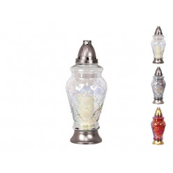 Свеча поминальная 33cm 55час перламутр, 3цвета, стекло