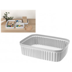 Лоток для хранения Econova Velvet 2.65l, 25Х19Х7cm, св.серый