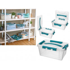 Контейнер с крышкой Grand box 4.2l, 29X19X12cm,замки, бирюза