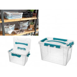 Контейнер с крышкой Grand box 6.6l, 29X19X18cm,замки, бирюза