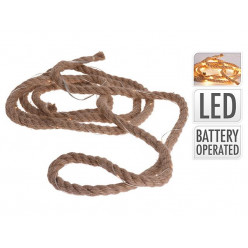 Гирлянда "Веревка" 30LED, 3m, тепл.-бел, на батарейках