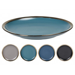 Тарелка сервировочная 27cm Metallic Rim Blu, керамика
